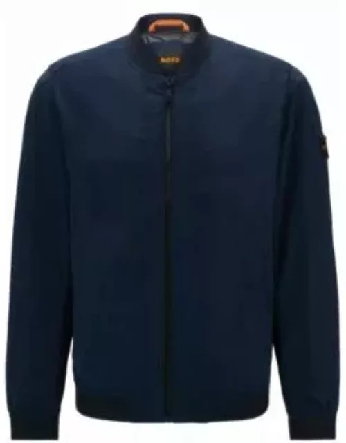 Water-repellent jacket in cotton-effect crinkle fabric- Dark Blue Men's Casual Jacket