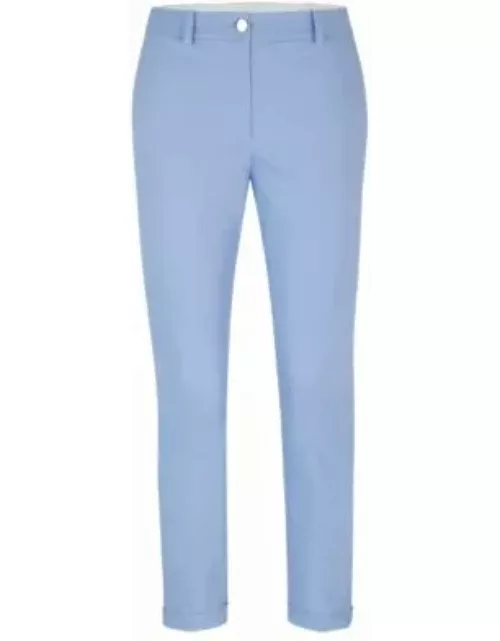 Regular-fit trousers in stretch-cotton twill- Blue Women's Formal Pant