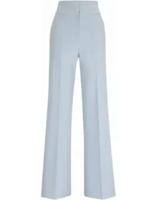 Regular-fit high-waisted trousers with flared leg- Purple Women's Formal Pant
