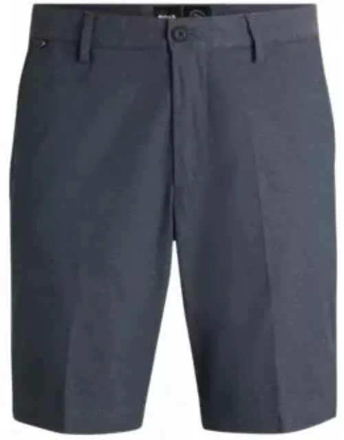 Slim-fit shorts in melange twill- Dark Blue Men's Short