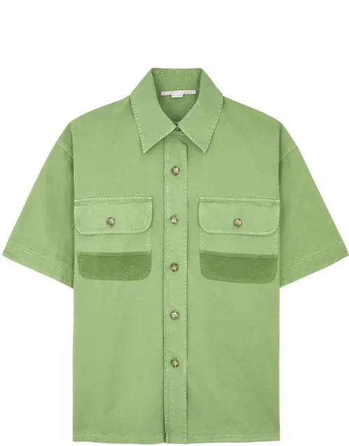 Stella Mccartney Panelled Cotton Shirt - Green - 44 (UK12 / M)