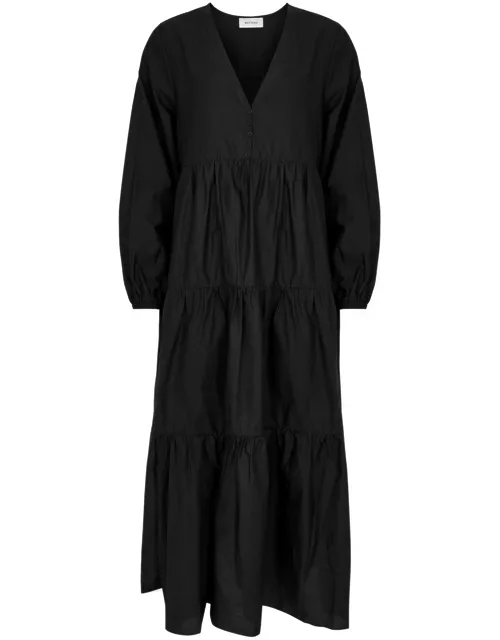 Matteau Tiered Cotton Maxi Dress - Black - 1 (UK 6 / XS)
