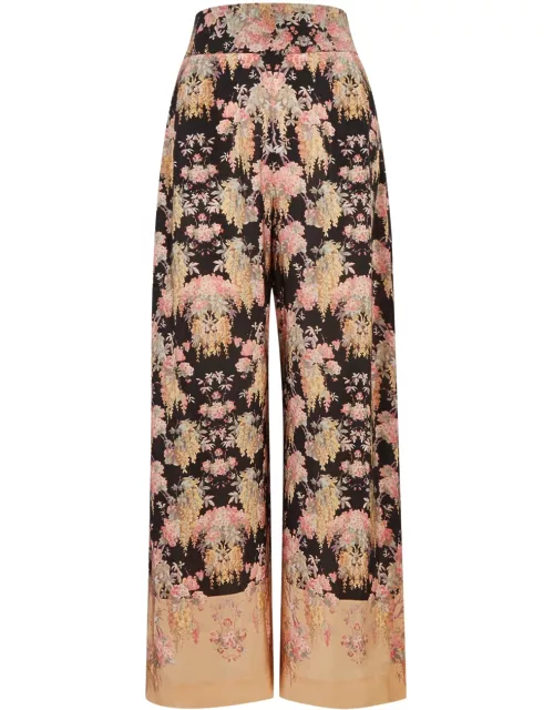 Bytimo Floral-print Satin Trousers - Multicoloured - L (UK14 / L)