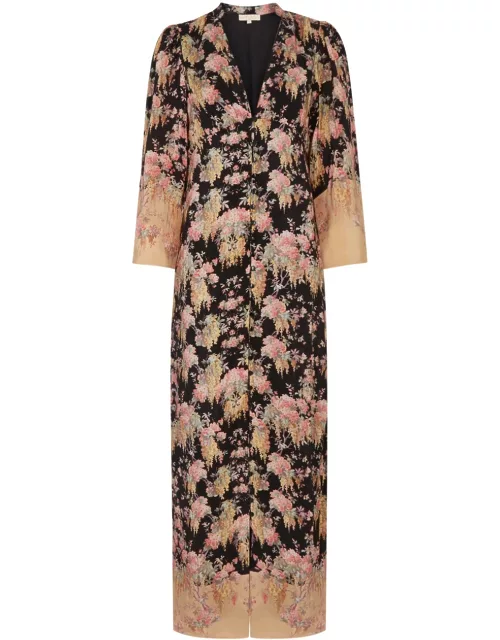 Bytimo Floral-print Satin Maxi Dress - Multicoloured - M (UK12 / M)