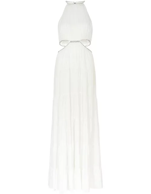 Alice + Olivia Mytrice Cut-out Twill Maxi Dress - Off White - 8 (UK12 / M)