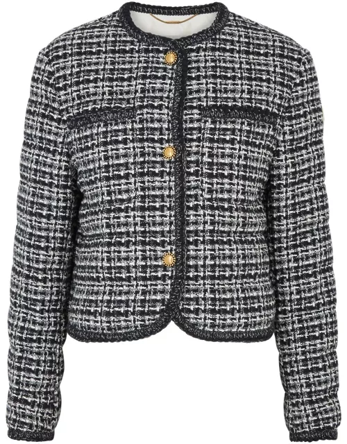 Moncler Eliadi Quilted Bouclé Tweed Jacket - Black - 0 (UK 8 / S)