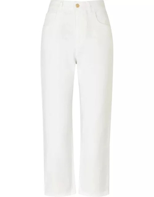 Moncler Cropped Slim-leg Jeans - White - 42 (UK10 / S)