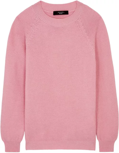 Max Mara Weekend Linz Knitted Cotton Jumper - Pink - XS (UK6 / XS)