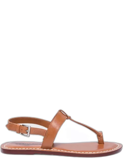 Calfskin T-Strap Slingback Sandal