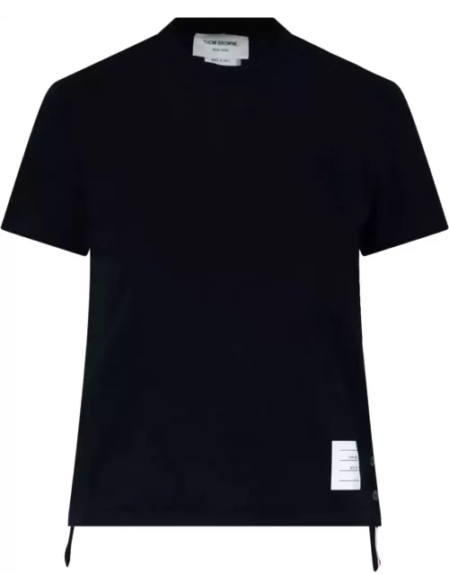 Thom Browne relaxed Navy Textured Cotton T-shirt