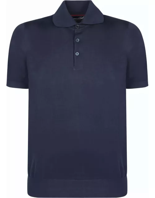 Brunello Cucinelli Short Sleeves Blue Polo Shirt