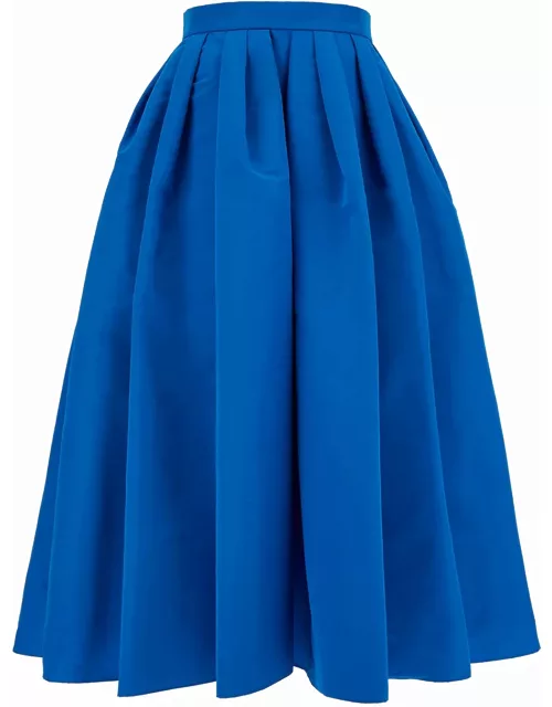 Alexander McQueen Midi Skirt With Matching Waistband In Pleated Fabric