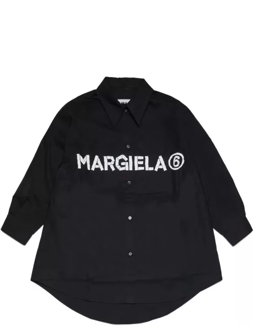 MM6 Maison Margiela Mm6d80u Dress Maison Margiela a-shape Poplin Shirt Dress With Logo