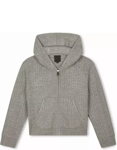 Givenchy Grey Cardigan With Zip And 4g Motif