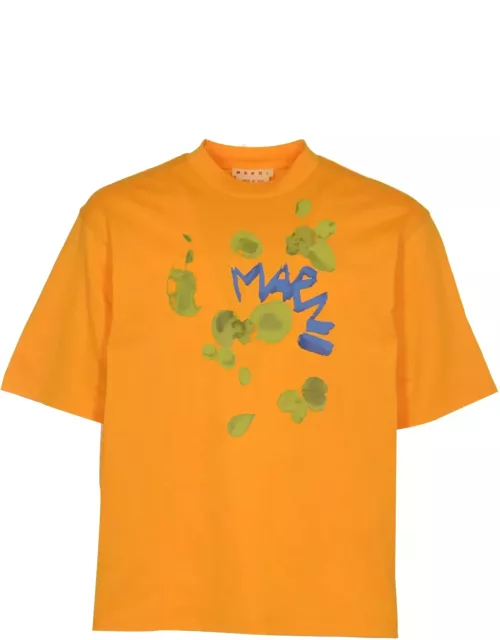 Marni Logo Print Cotton T-shirt