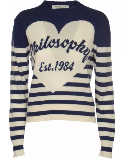 Philosophy di Lorenzo Serafini Logo Embroidered Stripe Sweater