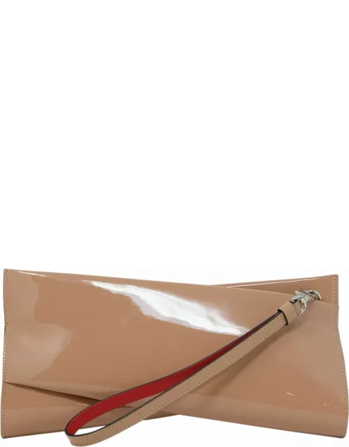 Christian Louboutin Nude Patent Leather Loubitwist Clutch Bag