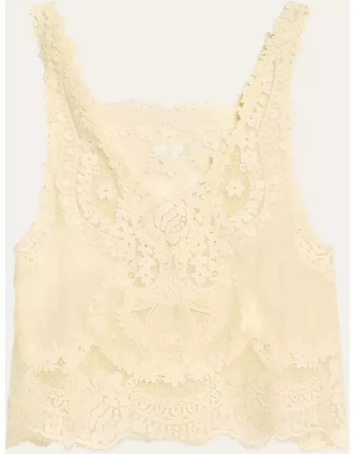 Natura Lace Patch Tank Top