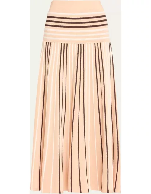 Natura Striped Midi Skirt