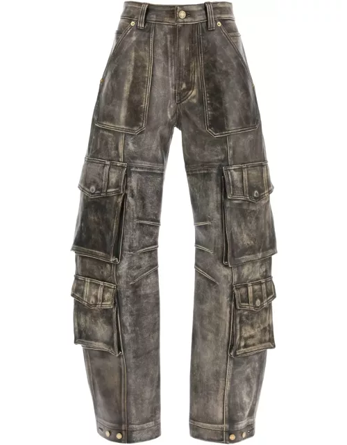 GOLDEN GOOSE irin cargo pants in vintage-effect nappa leather
