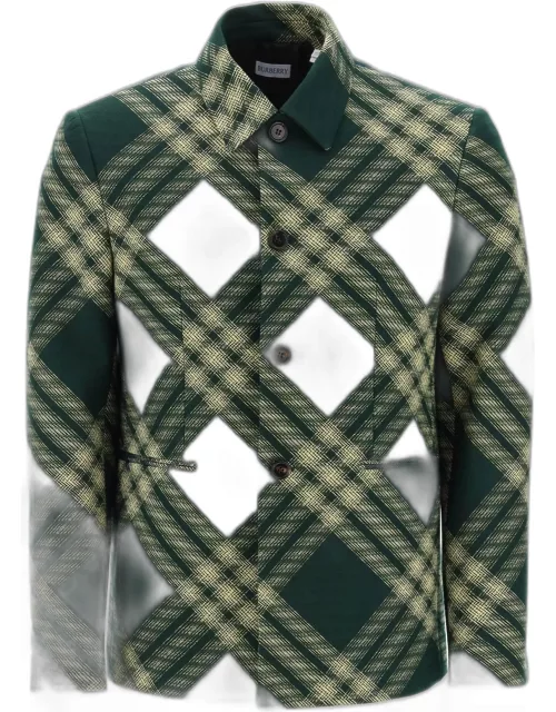 BURBERRY single-breasted check jacket