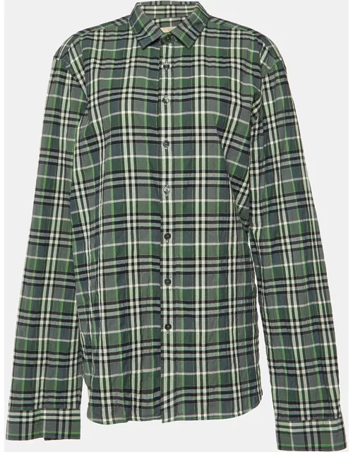 Burberry Brit Green Nova Check Cotton Long Sleeve Shirt