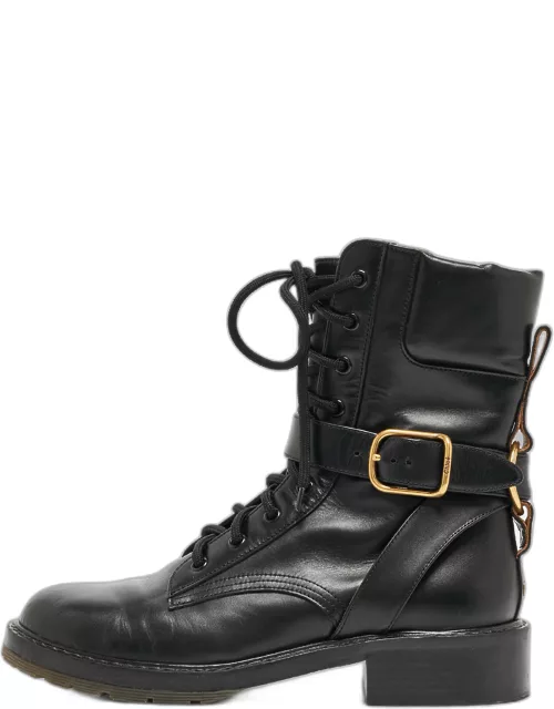 Chloe Black Leather Ankle Boot