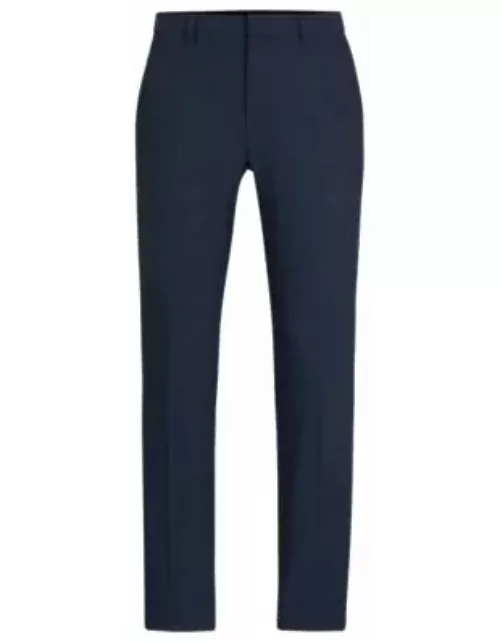 Extra-slim-fit trousers in stretch twill- Dark Blue Men's Business Pant