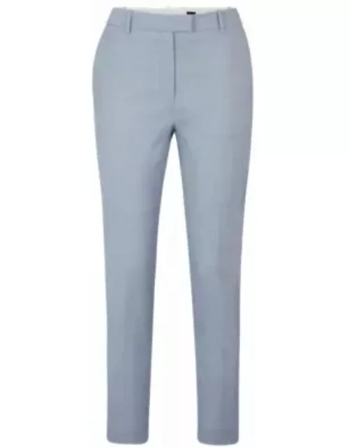 Regular-fit trousers in melange virgin wool- Patterned Women's Formal Pant