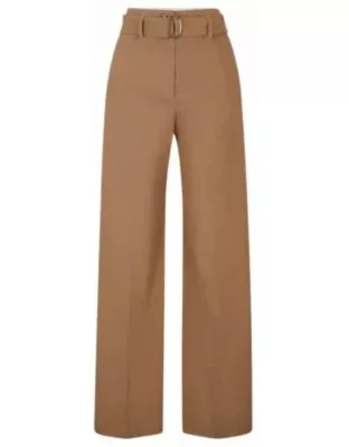 Relaxed-fit trousers in a linen blend- Beige Women's Formal Pant