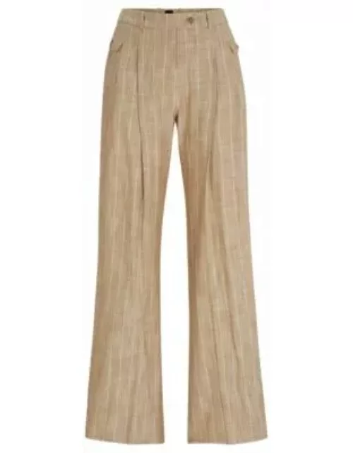 Relaxed-fit trousers with pinstripe in a stretch blend- Patterned Women's Formal Pant