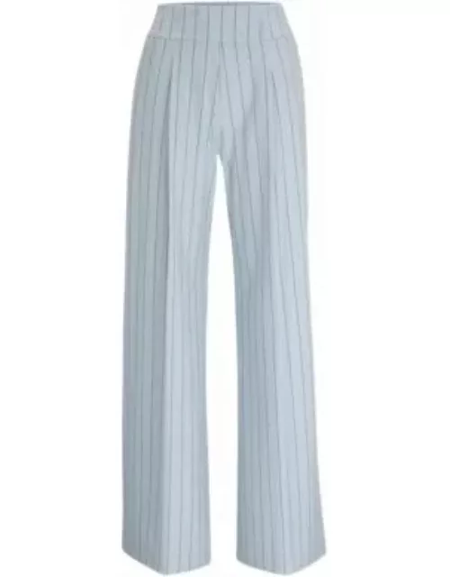 Extra-long-length trousers in pinstripe stretch fabric- Patterned Women's HUGO Your Way