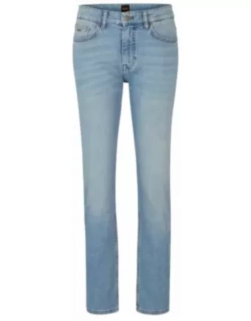 Slim-fit jeans in bright-blue comfort-stretch denim- Light Blue Men's Jean