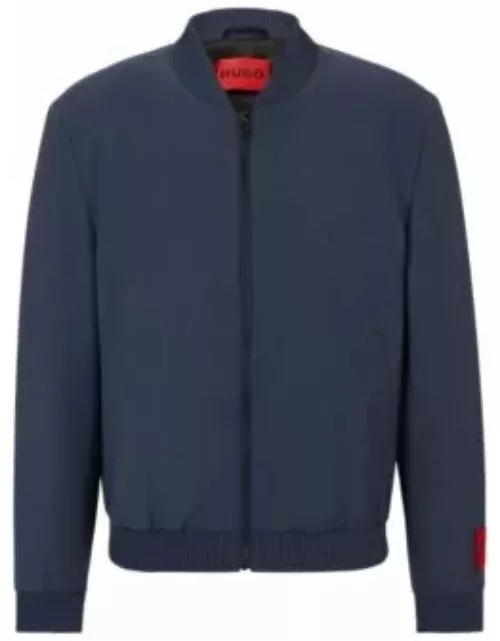 Slim-fit jacket in mohair-look material- Blue Men's Sport Coat