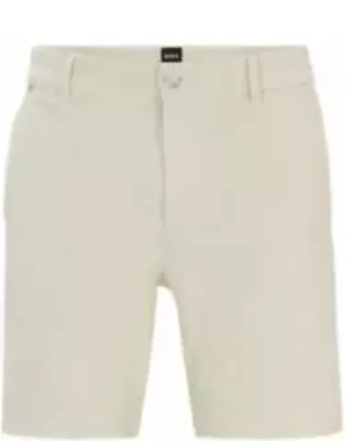 Regular-fit regular-rise shorts in stretch cotton- White Men's Short