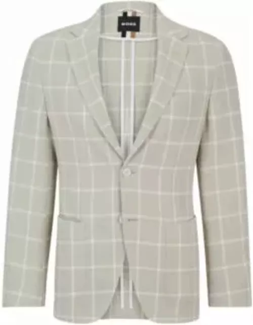 Regular-fit jacket in a checked cotton blend- White Men's Sport Coat