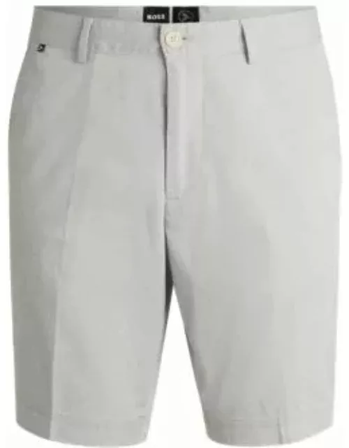 Slim-fit shorts in melange twill- White Men's Short