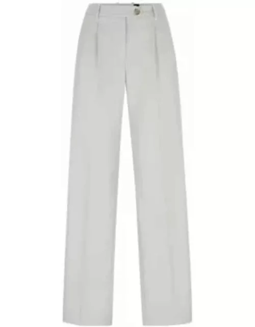 Formal trousers in a heavyweight wool blend- Light Beige Women's Formal Pant