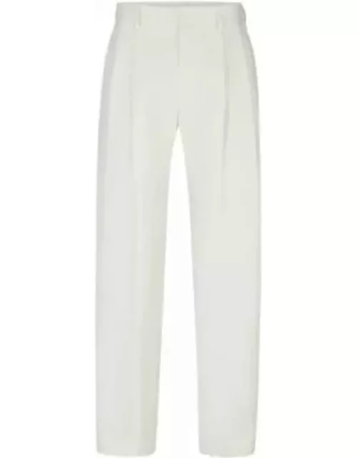 Relaxed-fit trousers in micro-patterned linen- White Men's Spring Outift