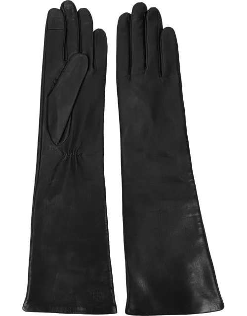 Handsome Stockholm Essentials Long Leather Gloves - Black