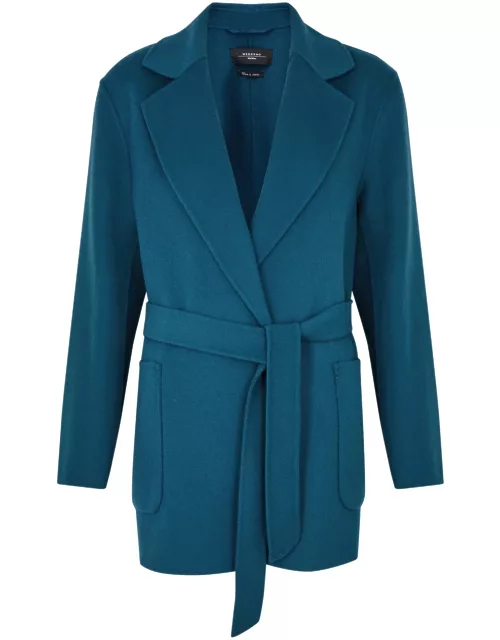 Max Mara Weekend Ellisse Belted Wool-blend Coat - Dark Blue - 10 (UK10 / S)