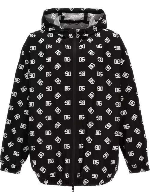 Dolce & Gabbana Logo Print Hooded Jacket