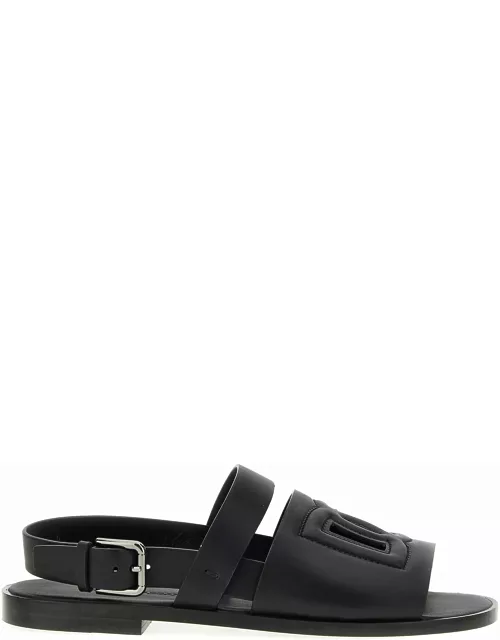 Dolce & Gabbana Logo Leather Sandal