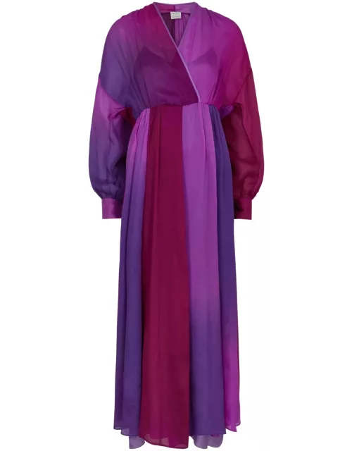 Forte_forte Dégradé Silk-georgette Maxi Dress - Purple - 0 (UK 6 / XS)