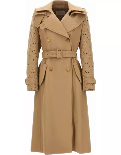 Chloé Embroidered Hooded Trench Coat