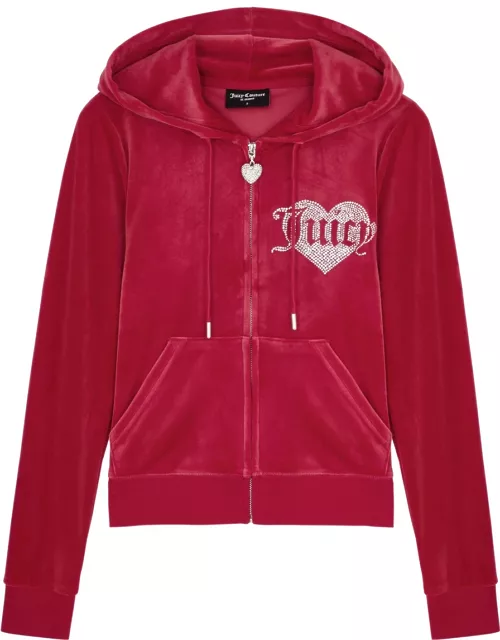 Juicy Couture Robertson Logo Velour Sweatshirt - Red - M (UK12 / M)