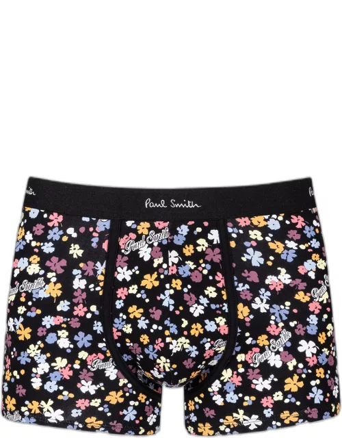 Men's Logo and Flower Cotton-Stretch Trunk