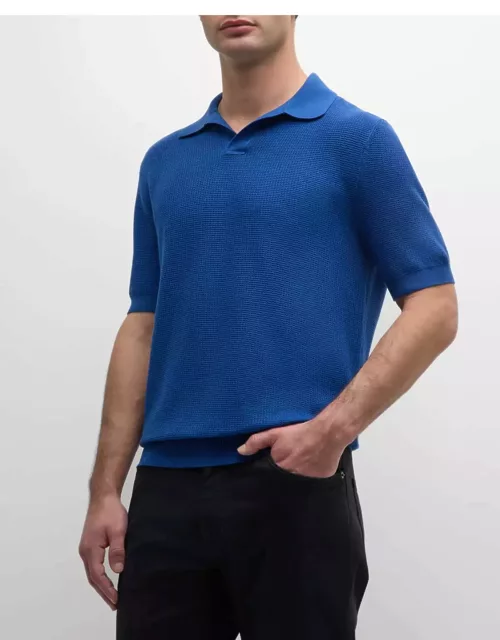 Men's Cotton Knit Short-Sleeve Polo Sweater