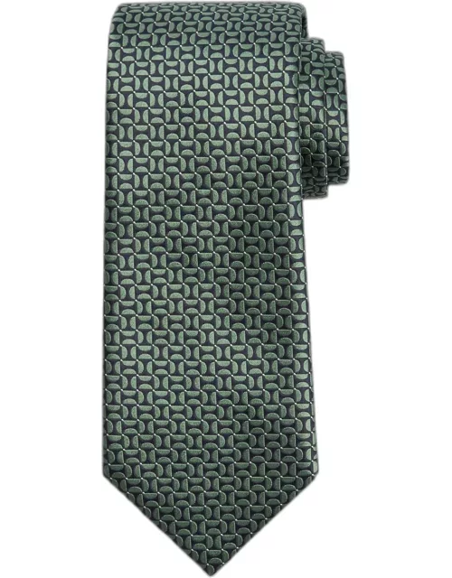 Men's Mulberry Silk Half-Circle Jacquard Tie
