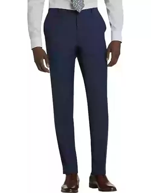 Pronto Uomo Platinum Men's Modern Fit Suit Separates Pants Navy Plaid
